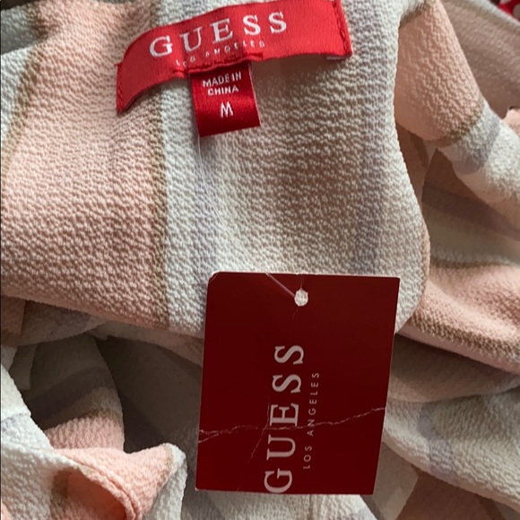GUESS “Paloma” Romper NEW Pastel Stripe Pink Pearl - Picture 6 of 7